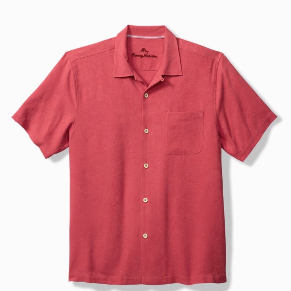 Tommy Bahama Big & Tall XXXL IslandZone Silk Blend Short Sleeve Button Shirt